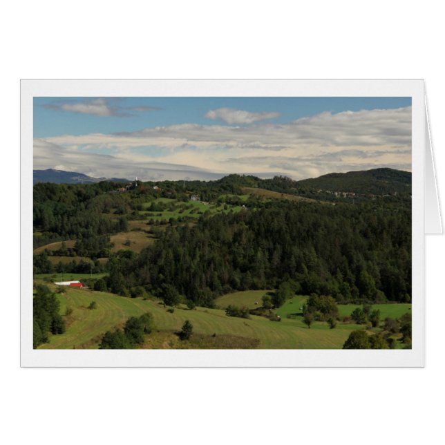 Byn Zajelšje, Brkini Backe, Slovenien Hälsningskort (Framsidan Horizontal)