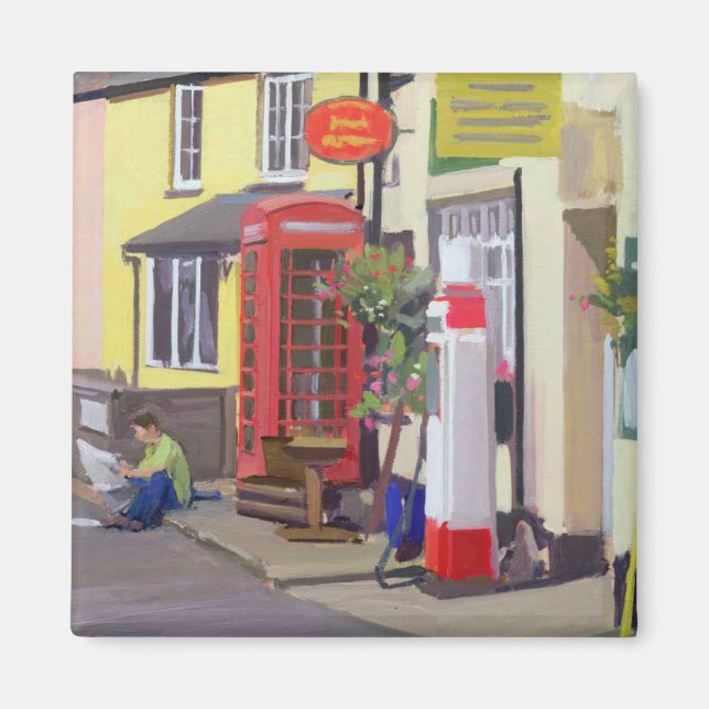 Byns postkontor med källpoolen magnet (Framsidan)