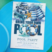 BYO Bassäng sommar Party Blue Turcos Watercolor