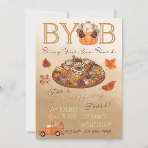 BYOB Charcuterie Board Friendsgiving Festin Inbjud Inbjudningar