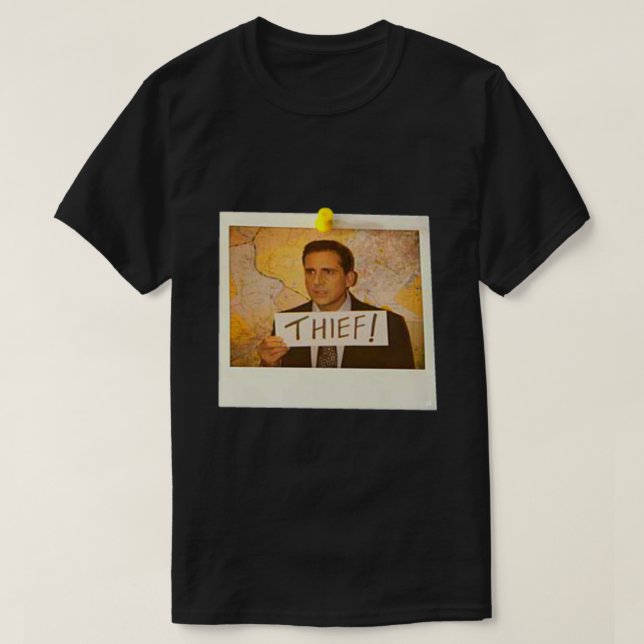 Byrån - Michael Scott Funny Thief Photo - Gra T Shirt (Design framsida)