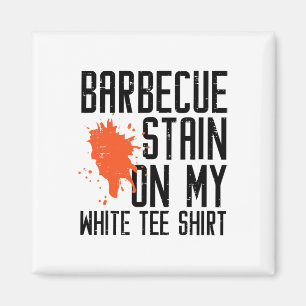 Byrbecue Stain på min vita teve, nuny Bbq Kött Man Magnet