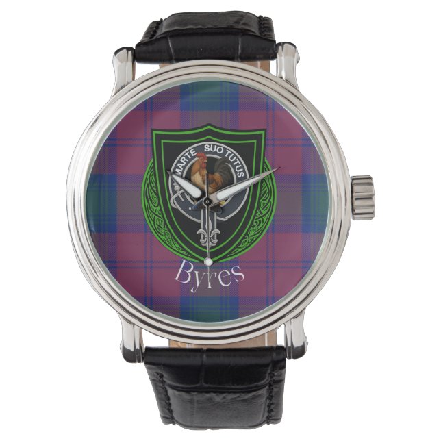 Byres Scottish Clan Tartan & Crest Armbandsur (Framsida)