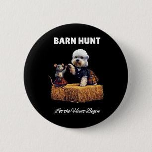Byrn Hunt Älskare - Cute Råtta och Dandie Dinmont  Knapp