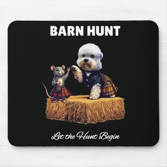 Byrn Hunt Älskare - Cute Råtta och Dandie Dinmont  Musmatta (Framsidan)