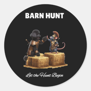 Byrn Hunt Älskare - Cute Warrior Råtta och Black P Runt Klistermärke
