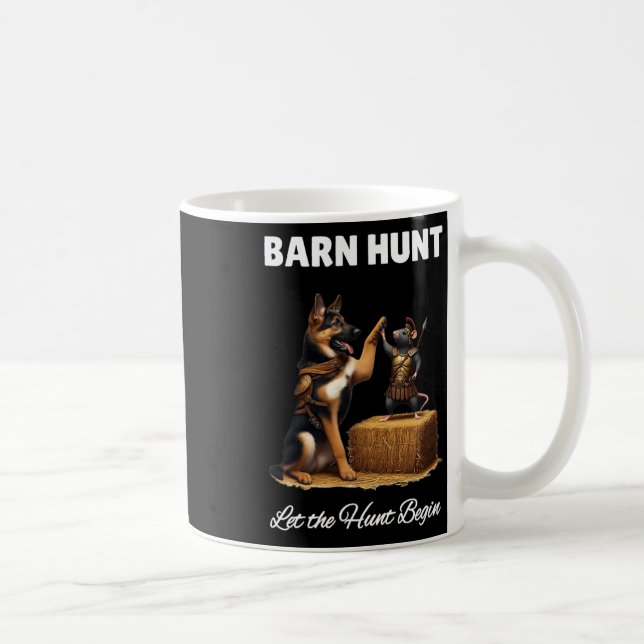Byrn Hunt Älskare - Cute Warrior Råtta och German  Kaffemugg (Höger)