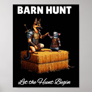 Byrn Hunt Älskare - Cute Warrior Råtta och German Poster