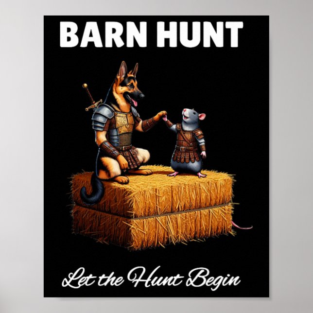 Byrn Hunt Älskare - Cute Warrior Råtta och German  Poster (Framsidan)