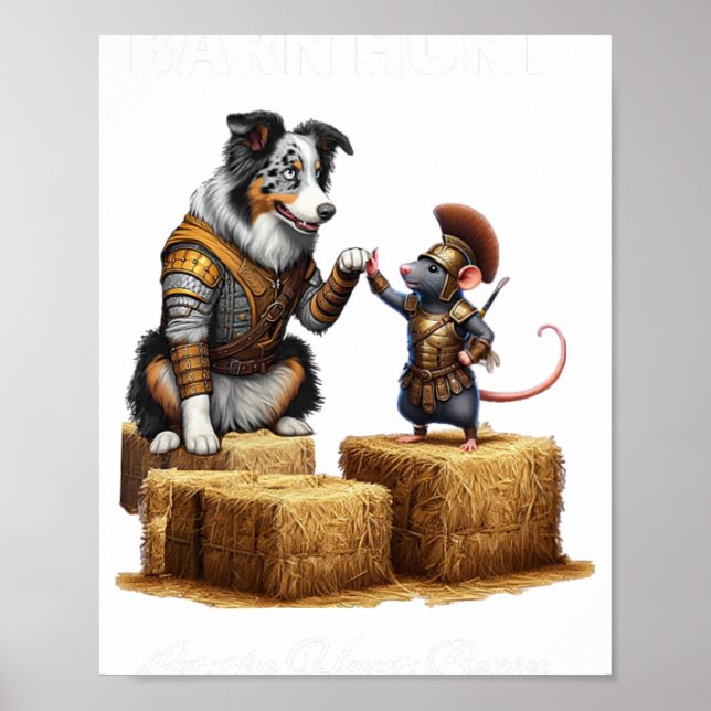 Byrn Hunt Älskare - Warrior Råtta Blue Merle Tri B Poster (Framsidan)