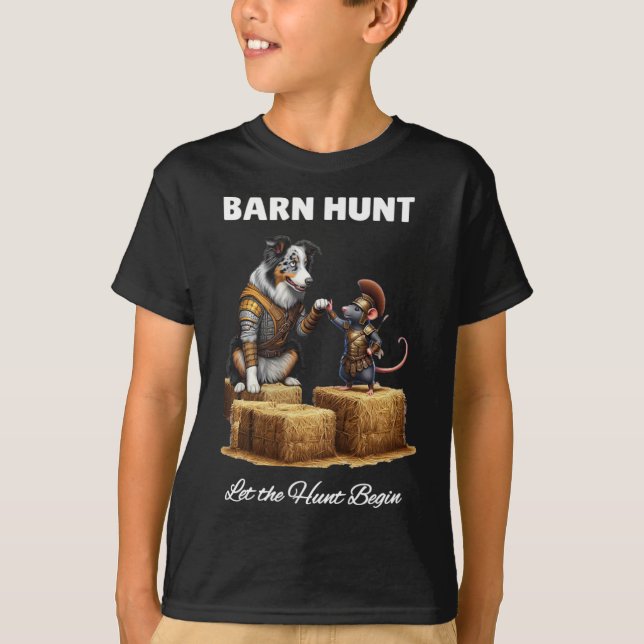 Byrn Hunt Älskare - Warrior Råtta Blue Merle Tri B T Shirt (Framsida)