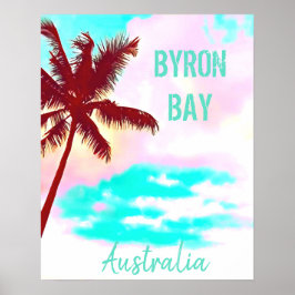 Byron Bay Australia hipster handflatan vintage res Poster