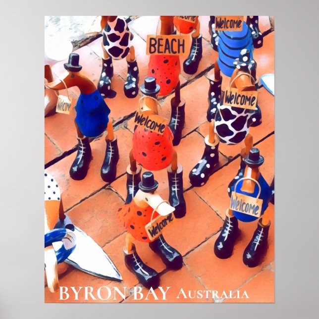 Byron Bay Australia quirky vintage resor Poster (Framsidan)