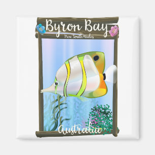Byron Bay Australia-reseaffisch. Magnet