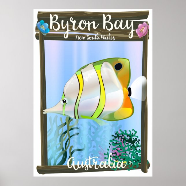 Byron Bay Australia-reseaffisch. Poster (Framsidan)
