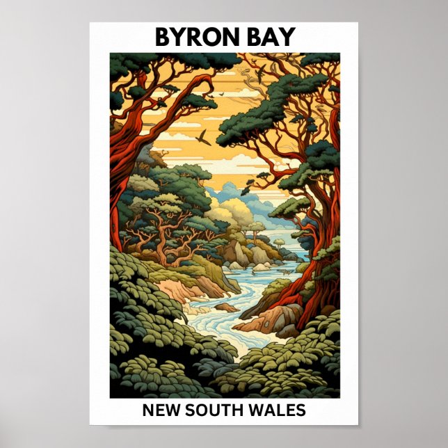 Byron Bay Australia Travel Poster (Framsidan)