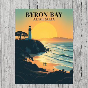 Byron Bay Australien Retro Resa Fyrtorn Vykort
