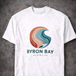 Byron Bay Australien Retro Wave Logotyp T-Shirt Vi