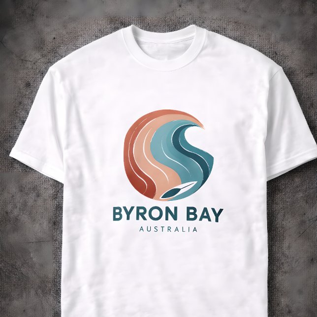Byron Bay Australien Retro Wave Logotyp T-Shirt Vi (Skapare uppladdad)