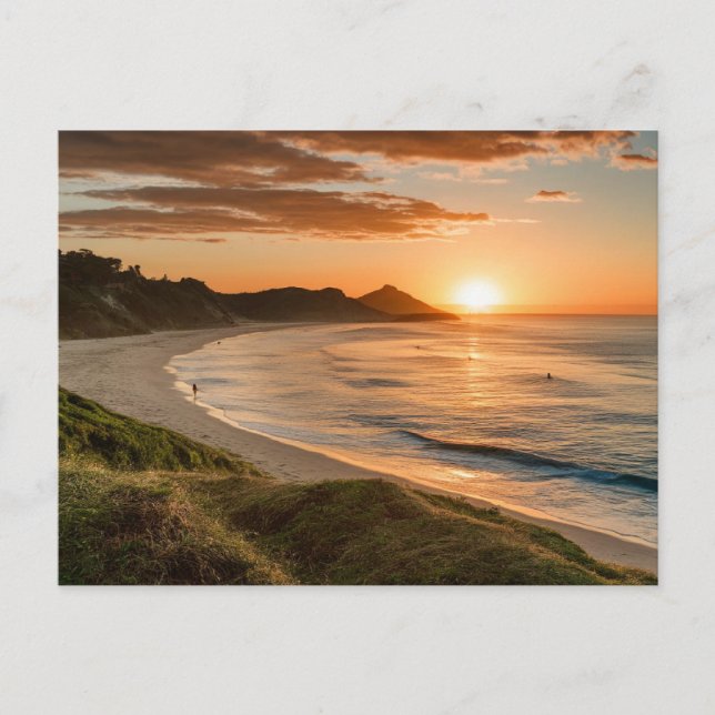 Byron Bay Beach Golden Hour Australien Vykort (Framsida)