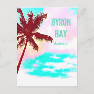 Byron Bay Hippie town handflatan träd Australien Vykort