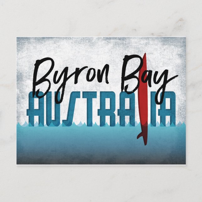 Byron Bay Postcard Australian Surfboard Vykort (Framsida)
