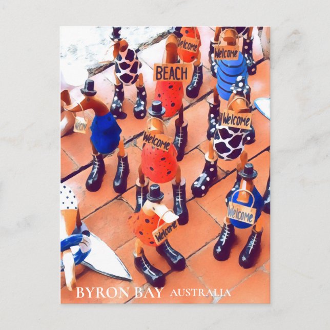 Byron Bay quirky town NSW Australien Vykort (Framsida)