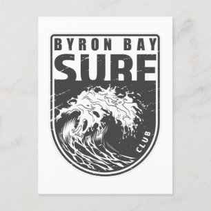 Byron Bay Surfa Klubb Australien Emblem Vykort