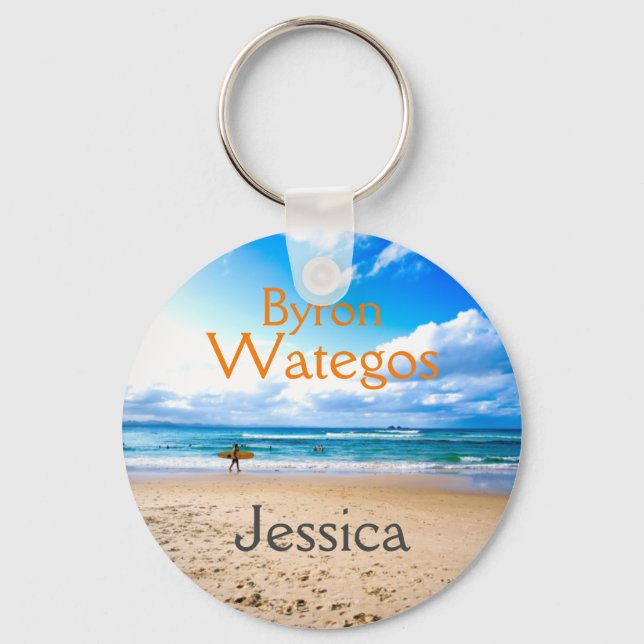 Byron Bay Wategos Beach-Personligen Nyckelring (Framsida)