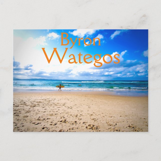 Byron Bay Wategos Beach Surfa Postcard Vykort (Framsida)