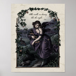 Byron "Hon Walks in Beauty" Victorian Art 11x14 Poster