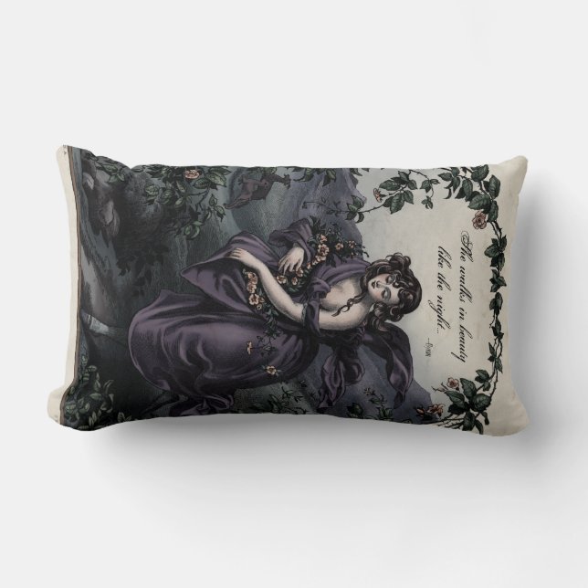 Byron "Hon Walks in Beauty" Victorian Art Pillow Lumbarkudde (Framsida)