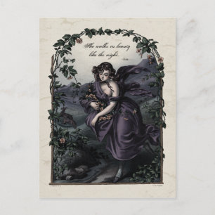 Byron "Hon Walks in Beauty" Viktorian Postcard Vykort