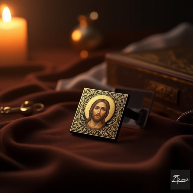 Bysantinsk Kristus-ikon - Jesus Knapp (Skapare uppladdad)