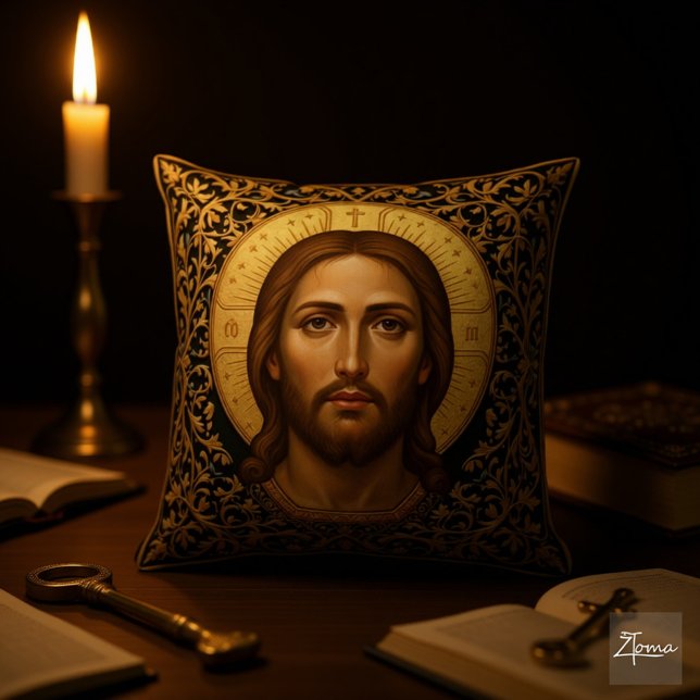 Bysantinsk Kristus-ikon - Jesus Kudde (Skapare uppladdad)