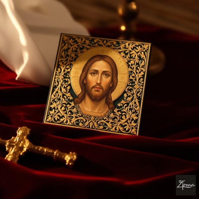 Bysantinsk Kristus-ikon - Jesus Tilläggskort (Skapare uppladdad)
