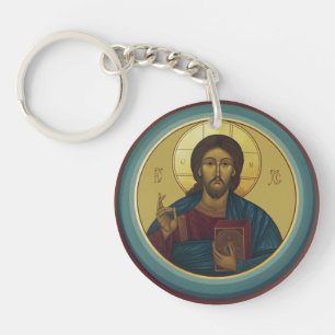 Bysantinsk Kristus Pantokrator Rund Mosaikkonst
