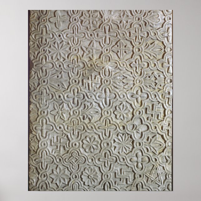 bysantinsk platta med krossformig dekoration, 12:e poster (Framsidan)