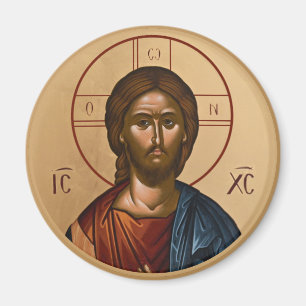 Bysantinska kristna ortodoxa ikoner: Jesus Kristus Magnet