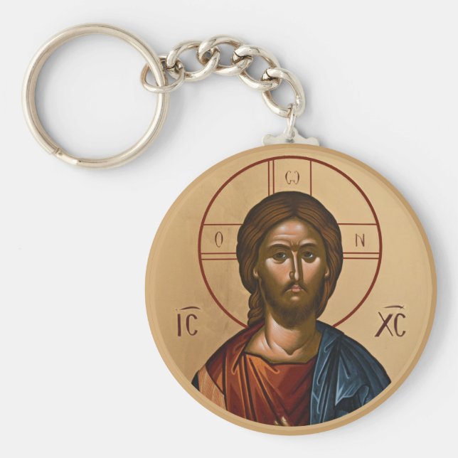 Bysantinska kristna ortodoxa ikoner: Jesus Kristus Nyckelring (Framsidan)