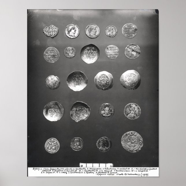 Bysantinska, romerska och sassanska mynt poster (Framsidan)