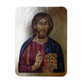 Bysantisk ikon för Kristus Pantocrator Magnet