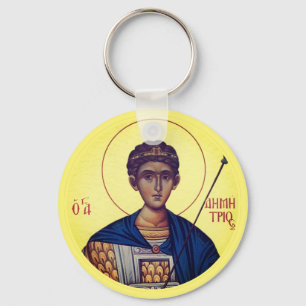 Bysantiska kristna ortodoxa ikoner: St Demetrios Nyckelring