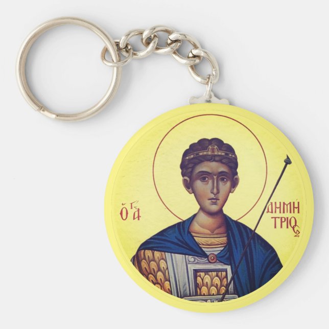 Bysantiska kristna ortodoxa ikoner: St Demetrios Nyckelring (Framsidan)