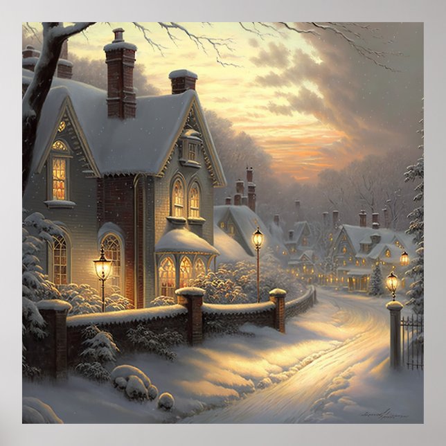 Byscen i Snowy Poster (Framsidan)