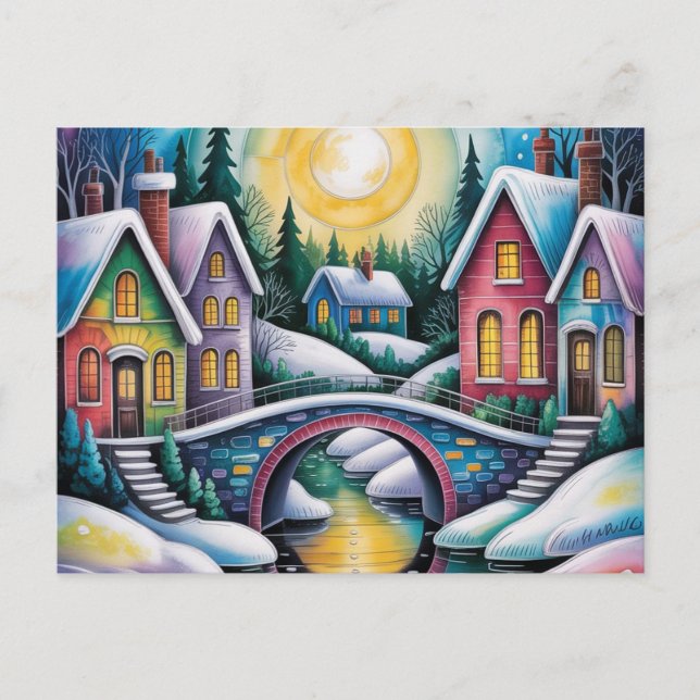 Byscen NAIVE ART Vykort (Framsida)