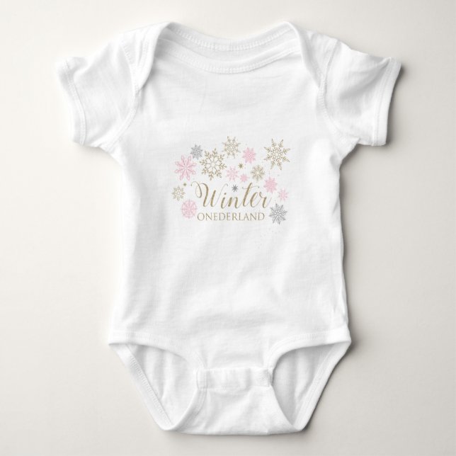 Bysdräkt för Winter ONEderland baby T Shirt (Framsida)