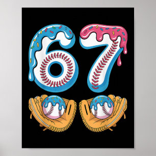 Bysebyll 67 - Glass dropp 67 Meme Rollig spelare Poster