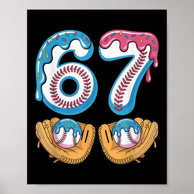 Bysebyll 67 - Glass dropp 67 Meme Rollig spelare  Poster (Framsidan)