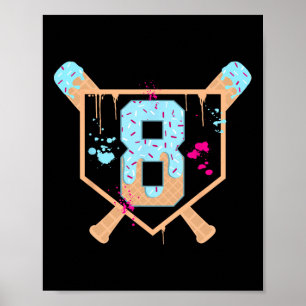 Bysebyll 8 år gammal glass Drip 8-års födelsedag B Poster